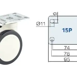 125MM/RUEDA DOBLE FRENO EXTERNO TOTAL SUJECIÓN PLATO