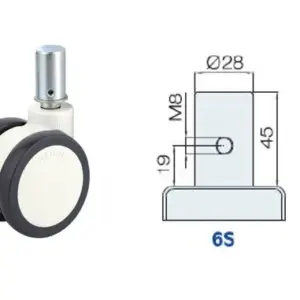 100MM/RUEDA DOBLE LOCA SUJECIÓN V.SÓLIDO