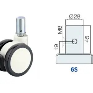 125MM/RUEDA DOBLE FRENO EXTERNO TOTAL V.SÓLIDO