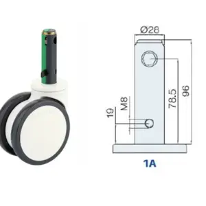 125MM/RUEDA DOBLE FRENO INTERNO TOTAL+DIRECCIÓN SUJECIÓN V. LARGO