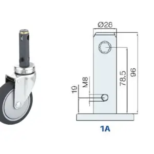 100MM/RUEDA SENCILLA FRENO INTERNO TOTAL V.LARGO