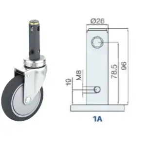 125MM/ RUEDA SENCILLA FRENO INTERNO TOTAL SUJECIÓN V. LARGO