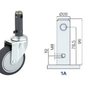 100MM/RUEDA SENCILLA FRENO INTERNO TOTAL V. LARGO