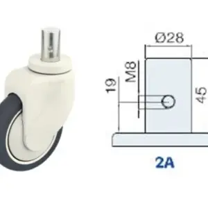 125MM/RUEDA SENCILLA LOCA SUJECIÓN V. SÓLIDO