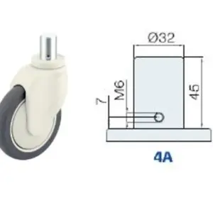 200MM/RUEDA SENCILLA LOCA SUJECIÓN V. SÓLIDO