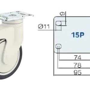 100MM/RUEDA SENCILLA FRENO EXTERNO DIRECCIÓN SUJECIÓN PLATO