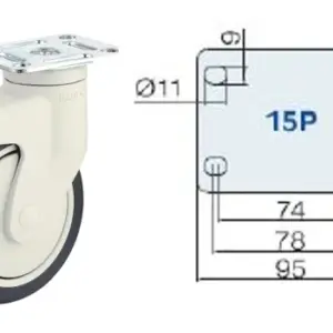 125MM/ RUEDA SENCILLA FRENO EXTERNO DIRECCIÓN SUJECIÓN PLATO