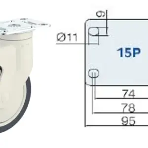 125MM/RUEDA SENCILLA FRENO EXTERNO TOTAL SUJECIÓN PLATO