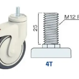 100MM/RUEDA SENCILLA FRENO EXTERNO TOTAL SUJECIÓN TORNILLO M12 P=1.75
