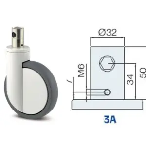 2046 UAX 200 R36-32S30 4XM6 SOPORTE ESPIGA CORTA 32MM FRENO CENTRALIZADO (2P) 200MM