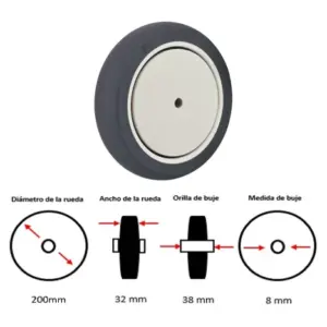 RUEDA DE REPUESTO MCA HAION DE 200MM X 32MM X 8MM