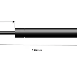 AMORTIGUADOR DE 1000N CON CARRERA DE 17CM, CUERPO DE 32CM Y 51CM TOTALMENTE EXTENDIDO
