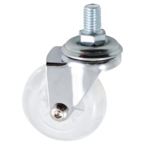 RODAJA PU TRANSPARENTE C/ESPIGA ROSCADA