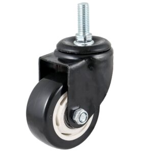 RODAJA DE PVC NEGRO C/ESPIGA ROSCADA