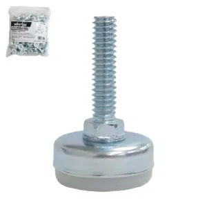 PATA NIVELADORA ROSCADA AJUSTABLE CON ZAPATA PARA MUEBLES 1" (Bolsa c/100 pzs - Precio x Pza)