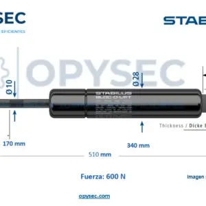 AMORTIGUADOR BLOC-O-LIFT 170mm CARRERA 510mm LARGO