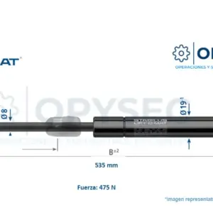 Amortiguador Lift O Mat 762194 475n De Fuerza 535mm Largo Total, Mm De Carrera