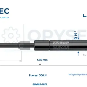 AMORTIGUADOR LIFT-O-MAT 240mm CARRERA 525mm LARGO