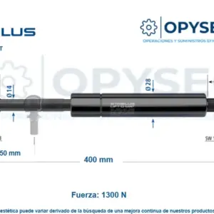 AMORTIGUADOR LIFT-O-MAT 150mm CARRERA 400mm LARGO
