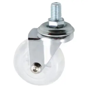 RODAJA PU TRANSPARENTE C/ESPIGA ROSCADA